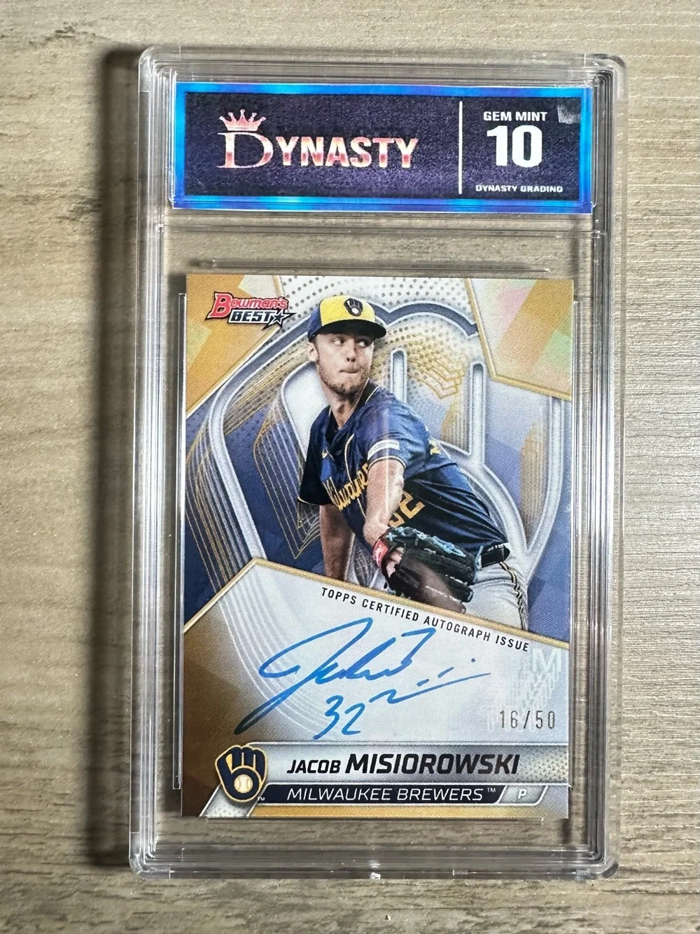 Jacob Misiorowski Signed 2025 Bowmans Best 16/50 Novelty Card Gem Mint 10